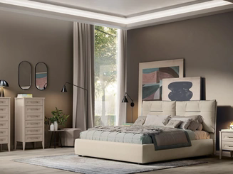 Letto Arcadia Kiss in tessuto imbottito di Colombini Casa