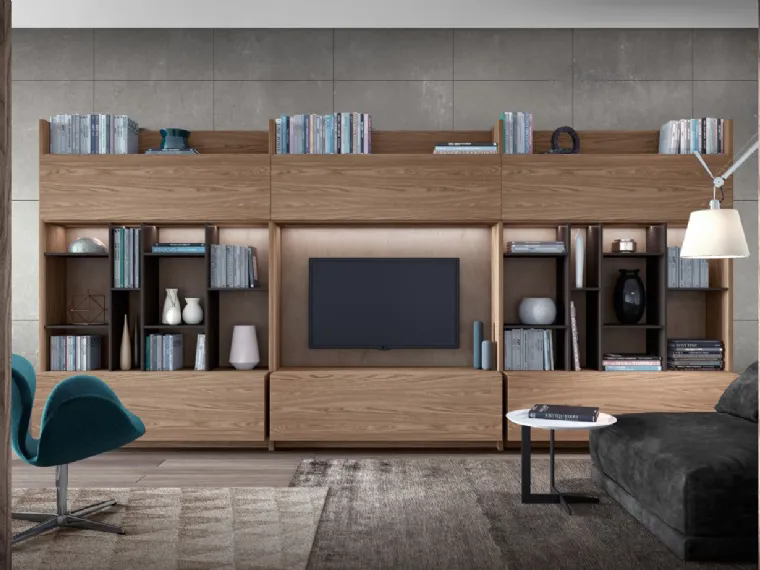 Libreria in legno Mood 15 di Astor Mobili