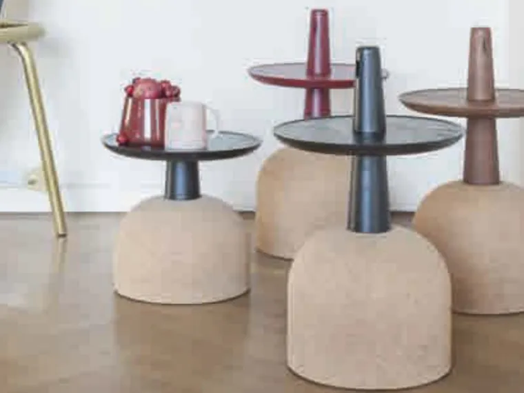 Tavolino di design in sughero e legno Assemblage di Bonaldo