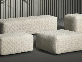Pouf Intrecci in tessuto trapuntato di Bonaldo