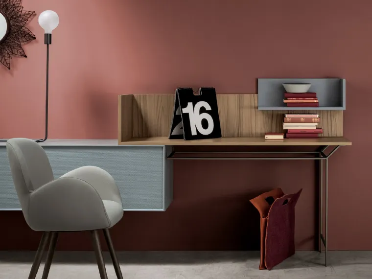 Scrittoio Tavolo H1115 dal design moderno in melaminico e laccato di SantaLucia
