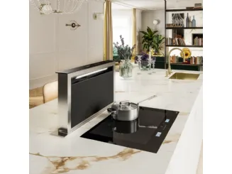 Cappa Downdraft FDW 908 IB in cristallo nero e inox di Franke