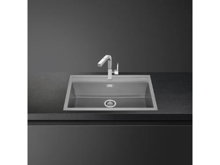 Lavello Incasso Standard VSGX860CT composto da particelle di granito e resina di Smeg