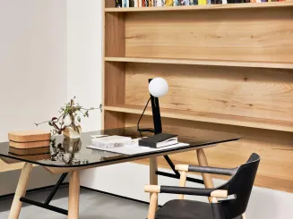 Lampada in metallo nero con 1 luce Suspense Tavolo di Midj