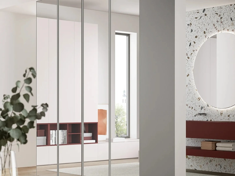 Armadio con ante battenti Kristal a specchio di Dielle Modus