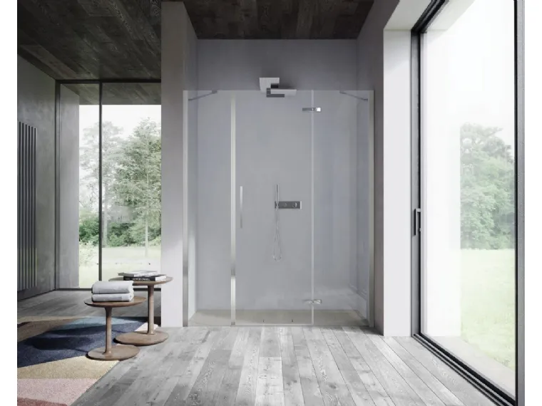 Box Doccia in nicchia senza telaio con porta battente Clip di Ideagroup