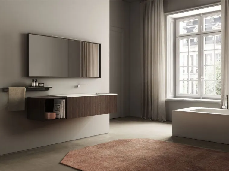 Mobile da Bagno sospeso in Rovere termocotto Dogma 02 di Ideagroup
