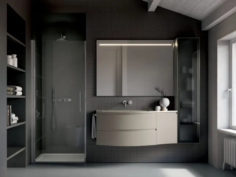 Mobile da Bagno sospeso in laccato opaco Form 04 di Ideagroup