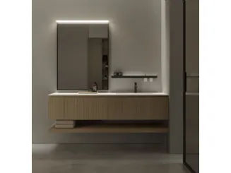 Mobile da Bagno sospeso in rovere Via Condotti 03 di Ideagroup