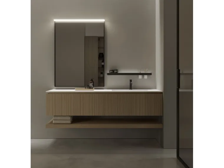 Mobile da Bagno sospeso in rovere Via Condotti 03 di Ideagroup