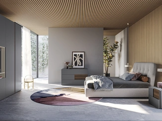 Letto Adagio in tessuto imbottito di Colombini Casa