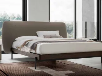 Letto con testiera in tessuto imbottito Bali di SantaLucia