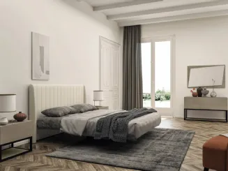 Letto Berenice con testiera in tessuto imbottito di Fratelli Mirandola