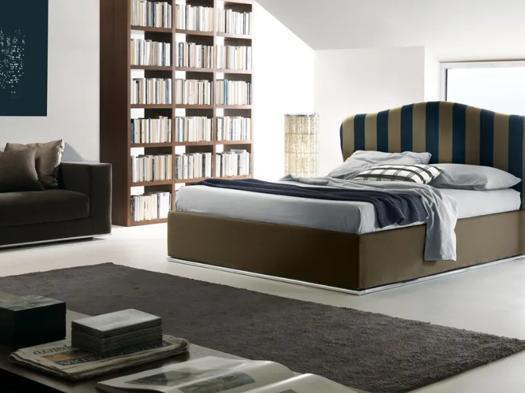 Letto con testiera sagomata e box contenitore Camilla di Ergogreen
