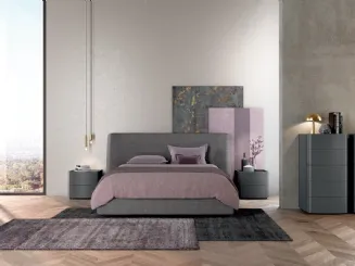 Letto matrimoniale in tessuto imbottito con box contenitore Vitalyty Lord di Colombini Casa