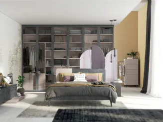 Letto Golf Sector in legno con testiera bicolore di Colombini Casa