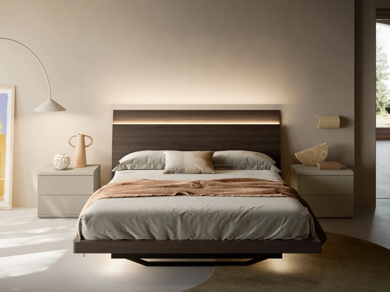 Letto con testiera doppia Lotus di SantaLucia