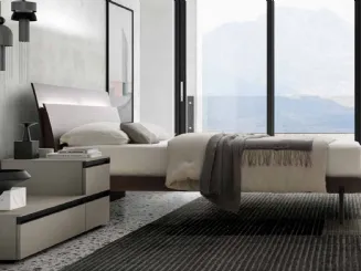 Letto con testiera dal design semplice Lotus di SantaLucia