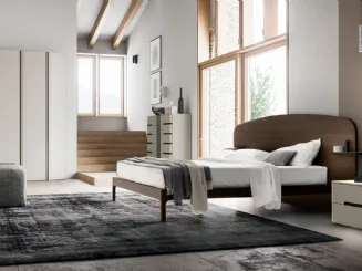 Letto con testiera finitura Matwood Dark Nashi di SantaLucia