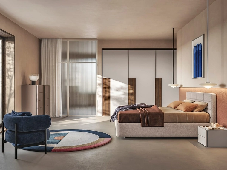 Letto con testiera Time di Colombini Casa