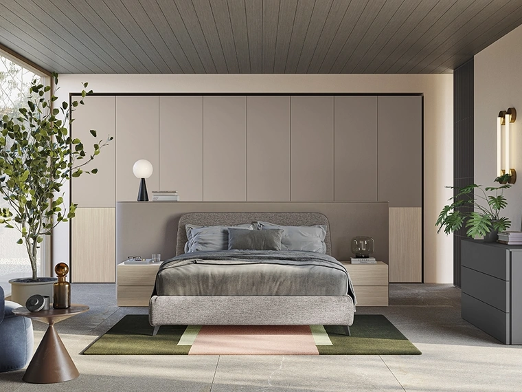 Letto in tessuto con testiera Verso di Colombini Casa