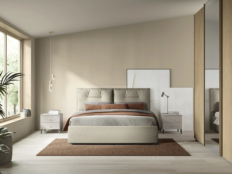 Letto imbottito Volo Kiss di Colombini Casa