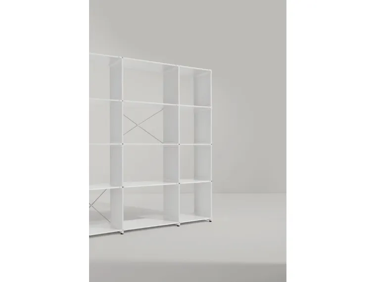 Libreria componibile Civitas in MDF laccato Bianco di Midj