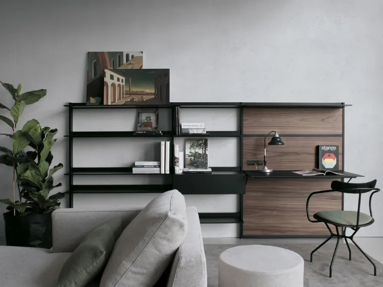 Libreria in HPL effetto noce EWS 04 di Extendo