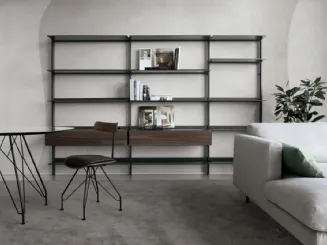 Libreria con ripiani in alluminio verniciato ghisa EWS 05 di Extendo