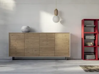 Libreria componibile Unikawood Freedom in legno laccato rosso di Fratelli Mirandola