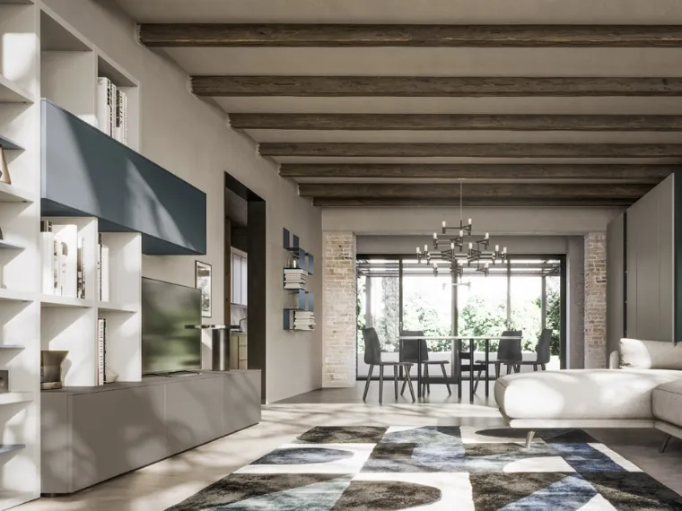 Libreria moderna in laccato opaco GS209 di SantaLucia