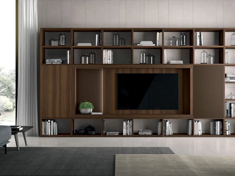 Libreria Vitalyty a parete stile moderno in melaminico di Colombini Casa