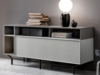Madia con vani a giorno di diverse dimensioni in laccato opaco L1650 H780 di SantaLucia