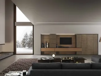 Mobile Porta Tv ModulART 08 in legno e laccato metallico di Presotto