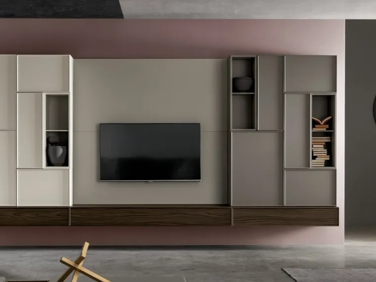 Parete Attrezzata con schienale porta TV KD012 di SantaLucia