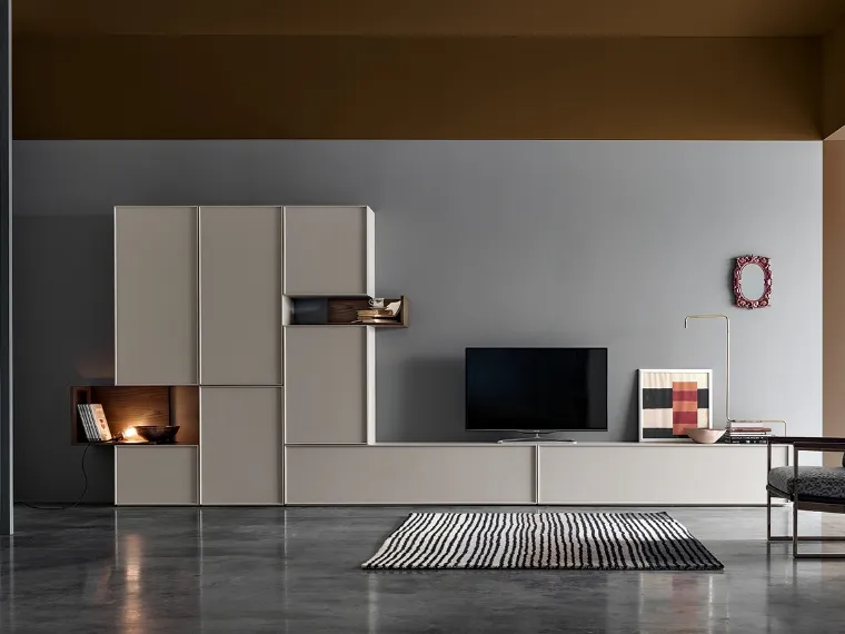 Parete attrezzata moderna in laccato KD009 di SantaLucia