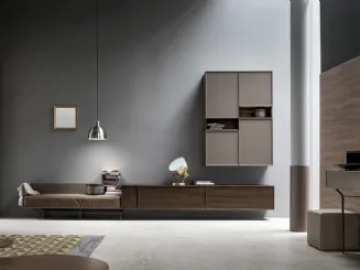 Parete Attrezzata con divanetto incorporato nella base KD013 di SantaLucia