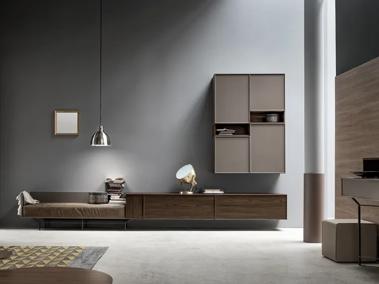 Parete Attrezzata con divanetto incorporato nella base KD013 di SantaLucia