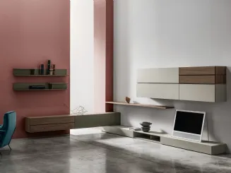 Parete Attrezzata moderna ad angolo KV011 di SantaLucia