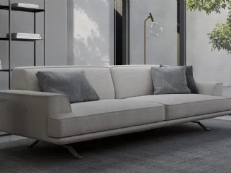 Divano lineare in tessuto Slab plus di Bonaldo
