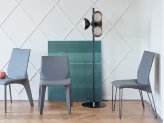 Sedia Heron rivestita in pelle di Bonaldo