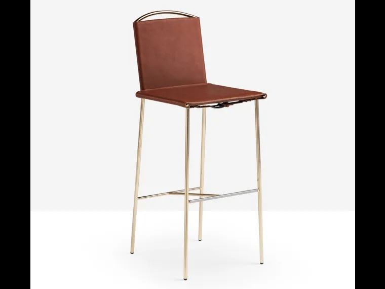 Sgabello Rem in cuoio di Midj