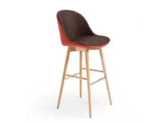 Sgabello in tessuto con struttura in legno Sonny LR TS di Midj