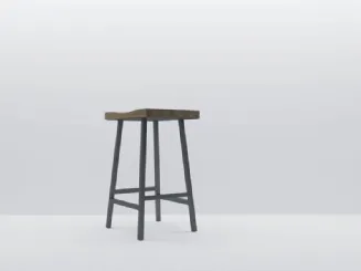 Sedia Vertigo Sgabello in legno di rovere e metallo di Fratelli Mirandola