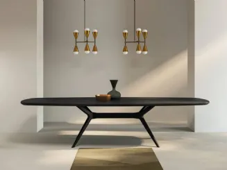 Tavolo a botte Glamour in legno sagomato di rovere di Fratelli Mirandola