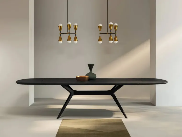 Tavolo a botte Glamour in legno sagomato di rovere di Fratelli Mirandola