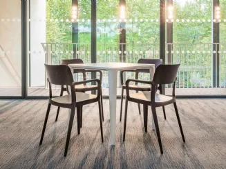 Tavolo con piano in melaminico bianco Nenè Quadro di Midj