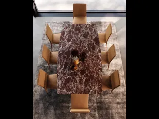Tavolo Tailor in ceramica Rosso Imperiale di Presotto