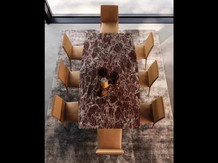 Tavolo Tailor in ceramica Rosso Imperiale di Presotto
