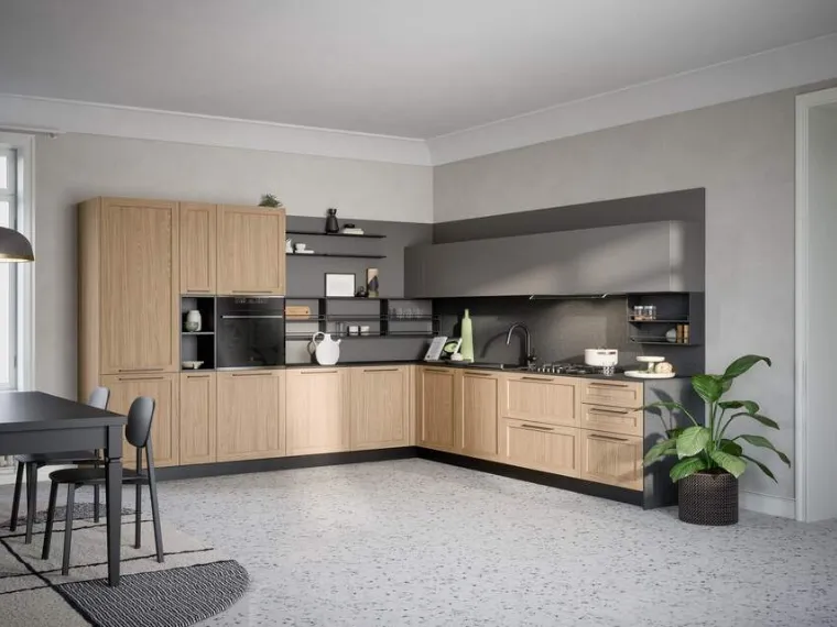 Cucina Moderna angolare Clio Composizione 01 di Prima Cucine